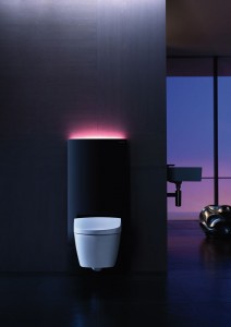 Komfortpaket von Geberit: Das elegante Sanitärmodul Monolith Plus passt perfekt zum schlichten Dusch-WC Aquaclean Sela.